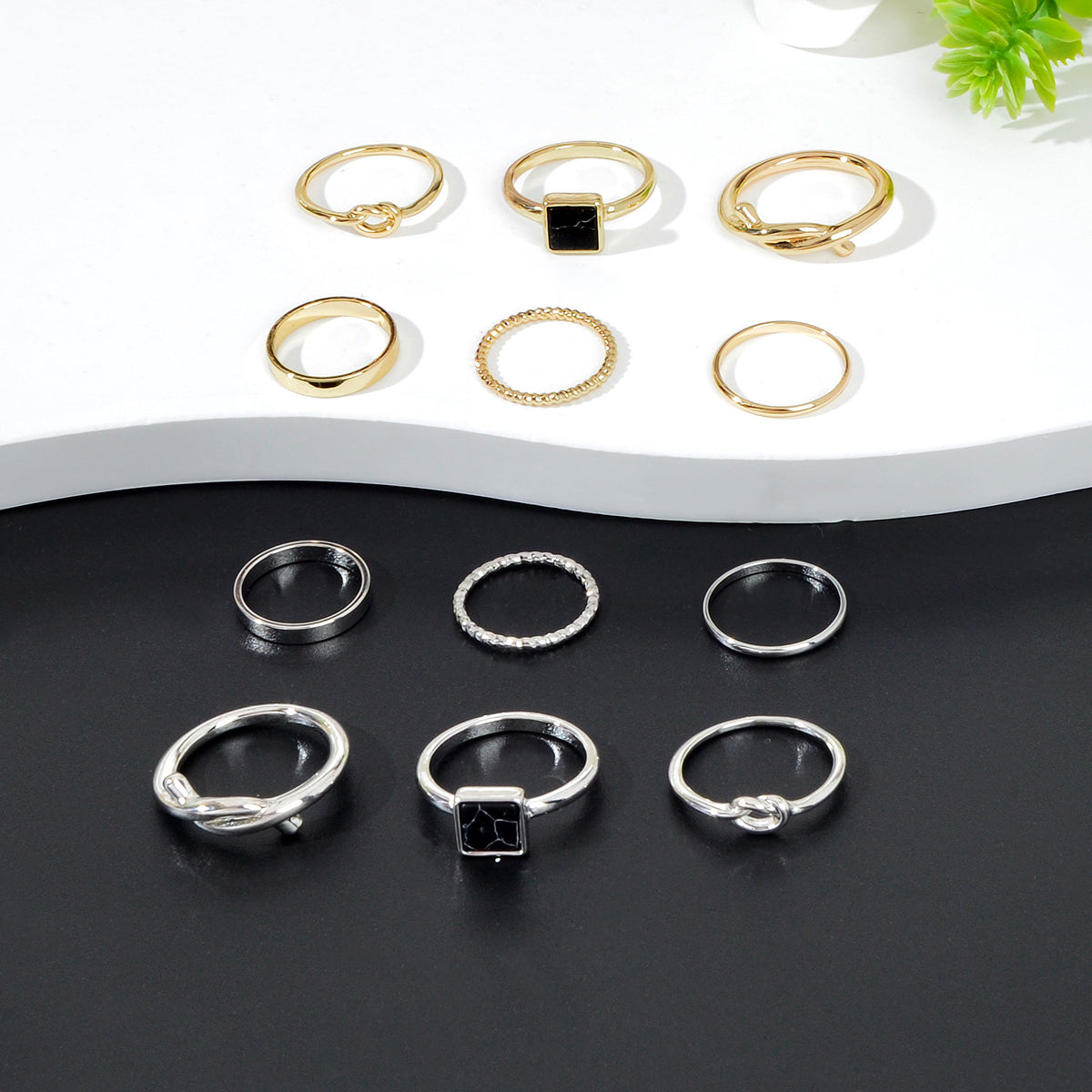 Set of Six Ring Bands - Stylish and Versatile Ring Collection Holiday Jewellery-0