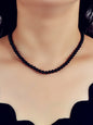 Short Black Beads Necklace Pearl Choker Wholesale Price Jewellery Accessories-0