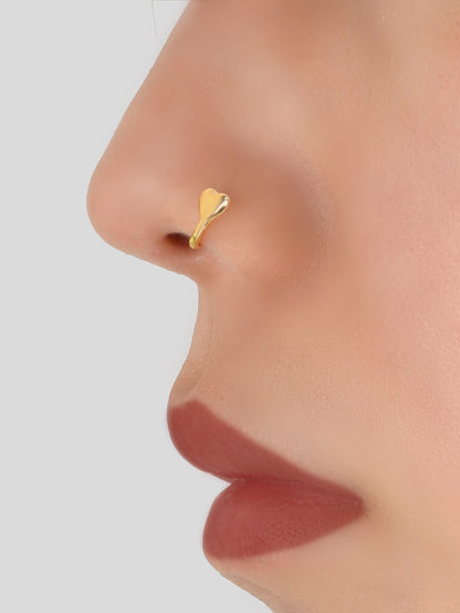 1pc Gold Silver Geometric Heart Fake Nose Ring Lip Body Piercing Stud Jewellery-4