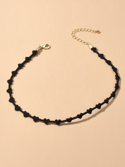 Black Heart Choker Tattoos Necklace Gothic Grunge Collar Retro Punk Jewellery-1
