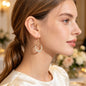 Luxurious Shiny Circle Dangle Earrings Elegant Jewelry for Wedding Dating Party Banquet-0