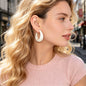C Shape Solid Color Resin Chunky Hoop Earrings Daily Office Street Snap Vacation Minimalist Jewelry-1