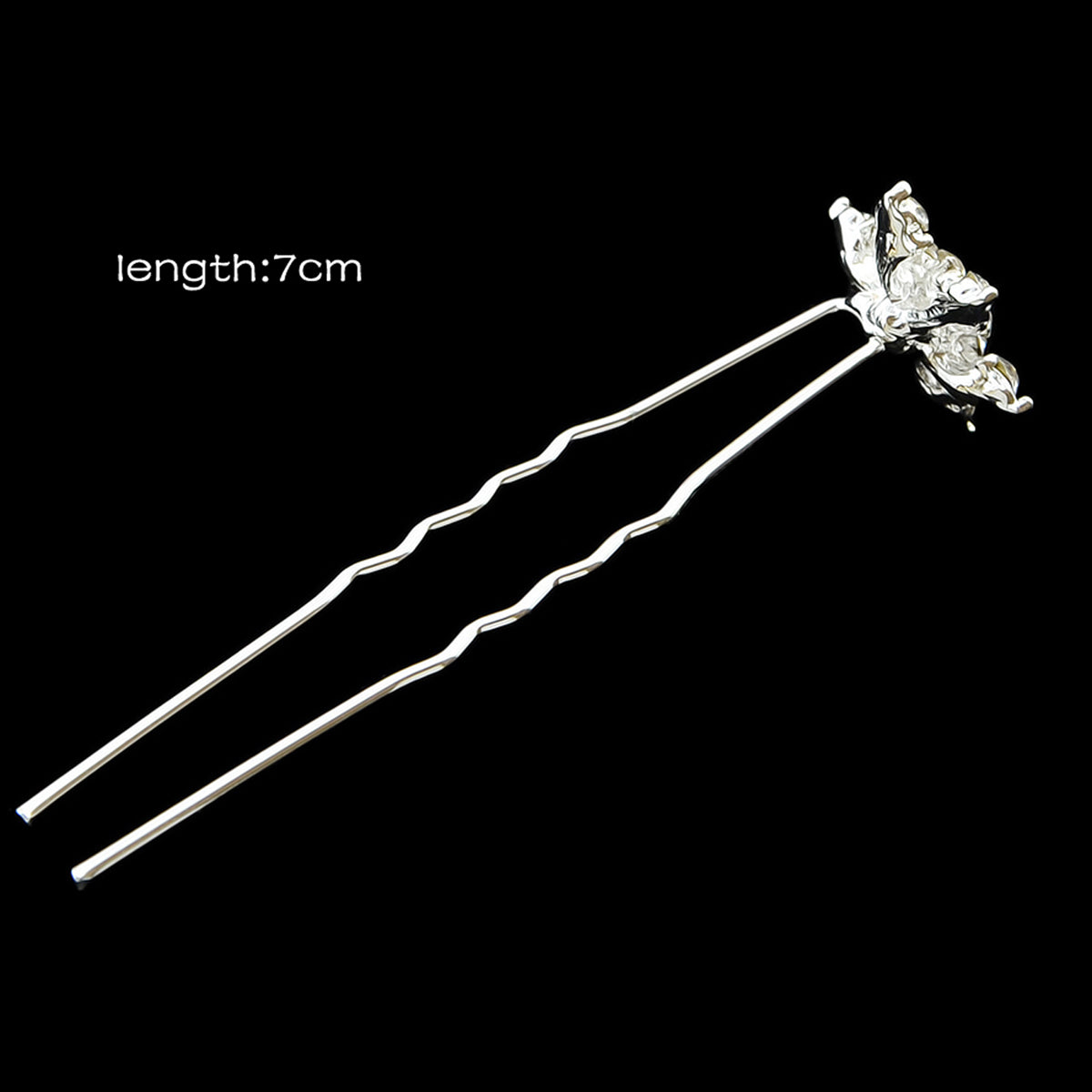 Hair Sticks Styling Transparent Blue Rhinestone Snowflake Hairpins Accessories-4