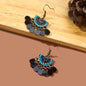 Boho Jewellery Blue Beads Sectored Water Drop Earrings Ethnic Women Accessories-5