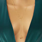 Gold Colour Geometric Y shape Pendant Necklace Women Party Minimalist Jewellery-0