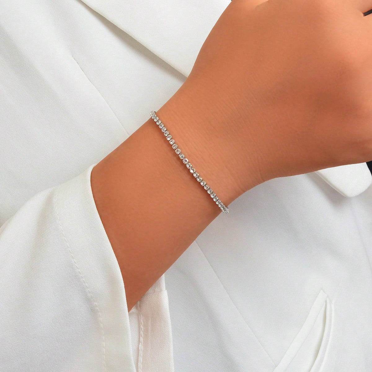 Adjustable Slider Bracelet with Diamonds Sparkle Shine Jewelry-0