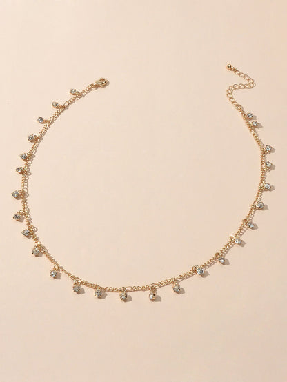 AU Stock Bling Rhinestone Sparkly Choker Shining Drop Crystal Necklace Jewellery-1