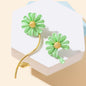 Asymmetrical White Enamel Flower Stick Stud Dangle Earrings Ear Jacket Jewellery-5