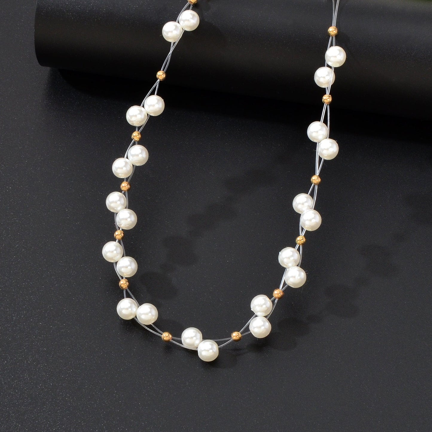 Romantic White Imitation Pearl Beaded Collar Necklace Party Festival Gift Jewelry-2