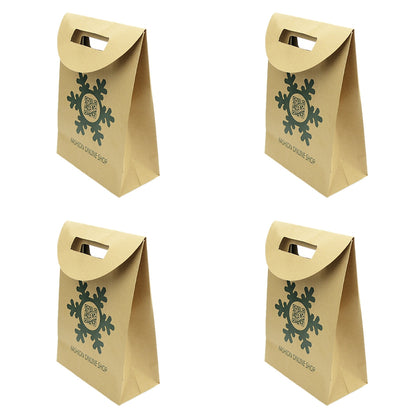 4 pc Merry Christmas Pattern Big Brown Paper Gift Bag Festival Party Favors Bags-0