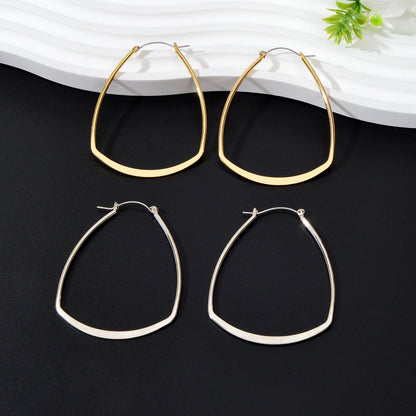 Asymmetrical Hoop Earrings Chic and Minimalist Accessories Holiday Jewelry Gift-0