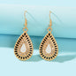 Rhinestone Decor White Crystal Water Drop Dangle Earrings Bohemian Accessories-5