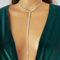 Silver Fringe Necklace with Full Diamond Embellishment Gift-0