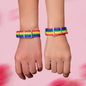2pcs Valentine's Gift Rainbow Belt Bracelets Matching Couple Best Friend Jewelry-0