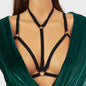 Sexy Black Ribbon Adjustable Elastic Body Chain Party Accessories-0