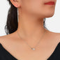 Silver Star Pendant Necklace & Rectangular Tassel Earrings Set Celestial Charm-0