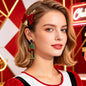Unique Wine Glass Christmas Dangle Earrings Personality Fun Xmas Party Jewellery-0