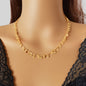 Round Disc Charm Rolo Necklace Dainty Coin Jewellery Bohemia Sequin Party Choker-5