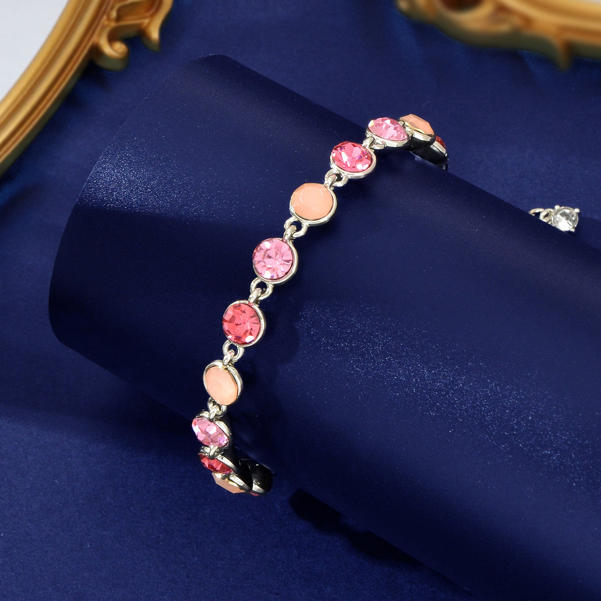 Luxury Blue Transparent Big Cubic Zirconia Bracelet Wedding Engagement Jewellery-3