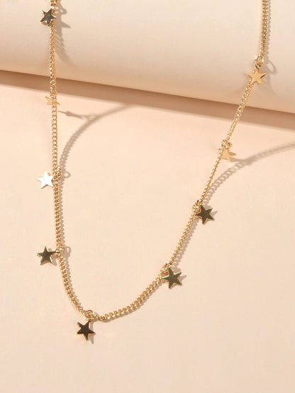 AU Local Boho Five-pointed Charm Choker Simple Casual Collarbone Necklace Collar-2