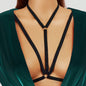 Black Sexy Harness Party Prom Rave Belly Bra Jewelry Chest Body Chain-0