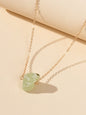Gold Chain Natural Geometric Stone Crystal Charm Necklace Teens Collar Jewellery-5