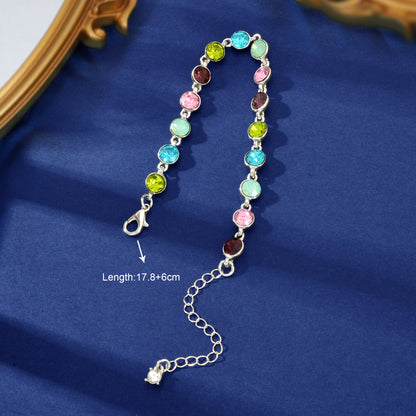 Elegant High Quality Multicolour Rhinestone Decor Bracelet Anniversary Party Prom Jewelry-2