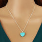 Fashion Gold Chain Turquoise Love Heart Pendant Necklace Boho Ethnic Accessories-4