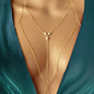 Gold Chain Pearl Accent Waist Body Chain Elegant Fashion Accessory-0