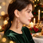 Lovely Xmas Stacked Gingerbread Man Acrylic Dangle Earrings Cartoon Festival Party Accessories Gift-0