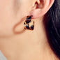 Designer Jewelry Trendy Brown Leopard Resin Acrylic Heart Stud Pierced Earrings-1