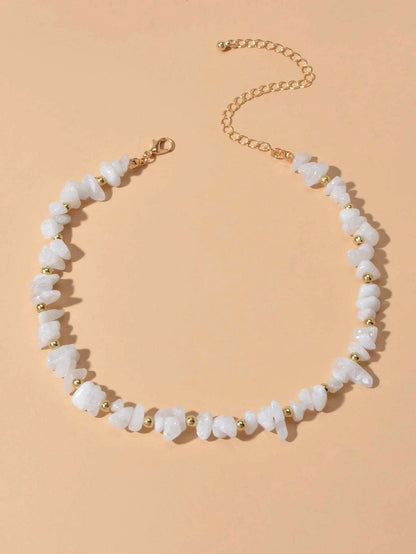 Boho White Stone Turquoise Handmade Necklace Ethic Tribal Festival Jewellery-4