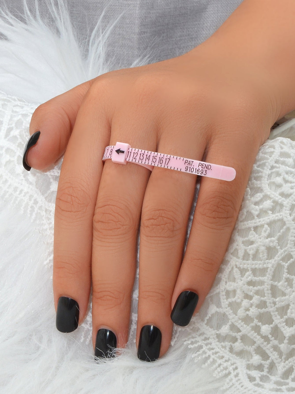 Creative Adjustable Belt Ruler Ring Flexible Band Measuring Tool Resin Jewellery-4
