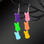 Easter Gift Colourful Acrylic Rabbit Pendant Earrings Women Party Daily Jewelry-0