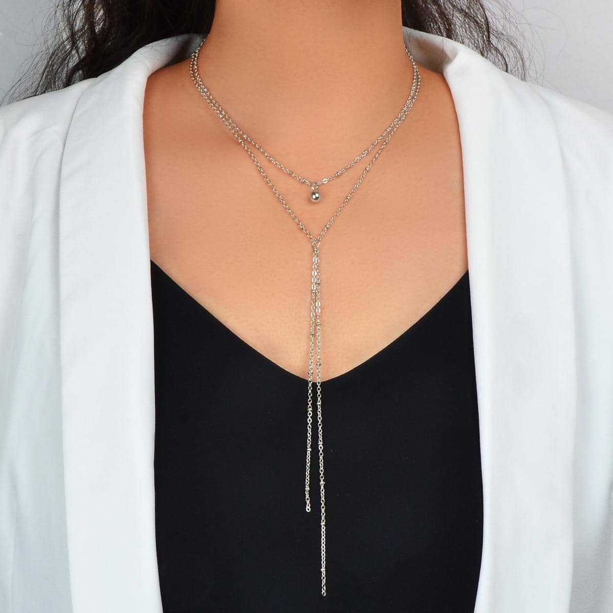 Gold Jewellery Gifts Boho Chic Layering Chain Y Shape Long Lariat Charm Necklace-4