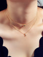 AU Local Rhinestone Double layered Chain Love Heart Moon Necklace Party Jewelry-0