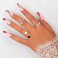Colourful Heart Carved Open Cuff Rings Vibrant Jewellery Vividly Collection Gift-0