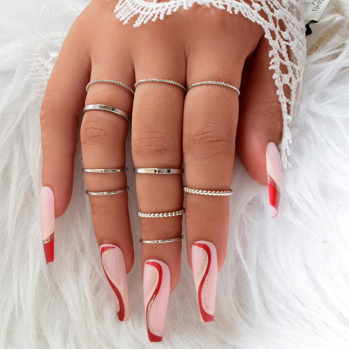 10pcs Silver Ring Bands Versatile Accessories for Every Finger-0