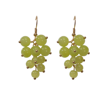 Drop Dangle Handmade Grape Cluster Earrings Colorful Cute Fruit Hook Eardrop-0