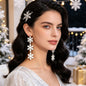 Romantic Silver Triple Snowflak Acrylic Dangle Earrings Lightweight Christmas Festival Jewelry-0