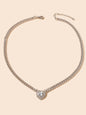 Stunning Silver Heart Pendant Necklace Elegant Jewellery Piece Girls Party Gift-0
