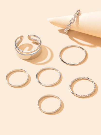 7 pcs Knuckle Stackable Joint Finger Boho Vintage Midi Rings Set Size Mixed Gift-2