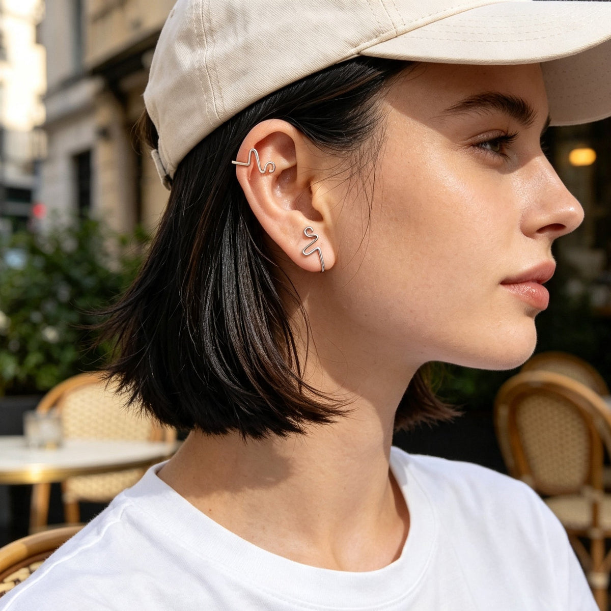 2pcs Dainty Summer Beach Zigzag Ear Cuffs No Piercing Silver Cartilage Ear Clips-0