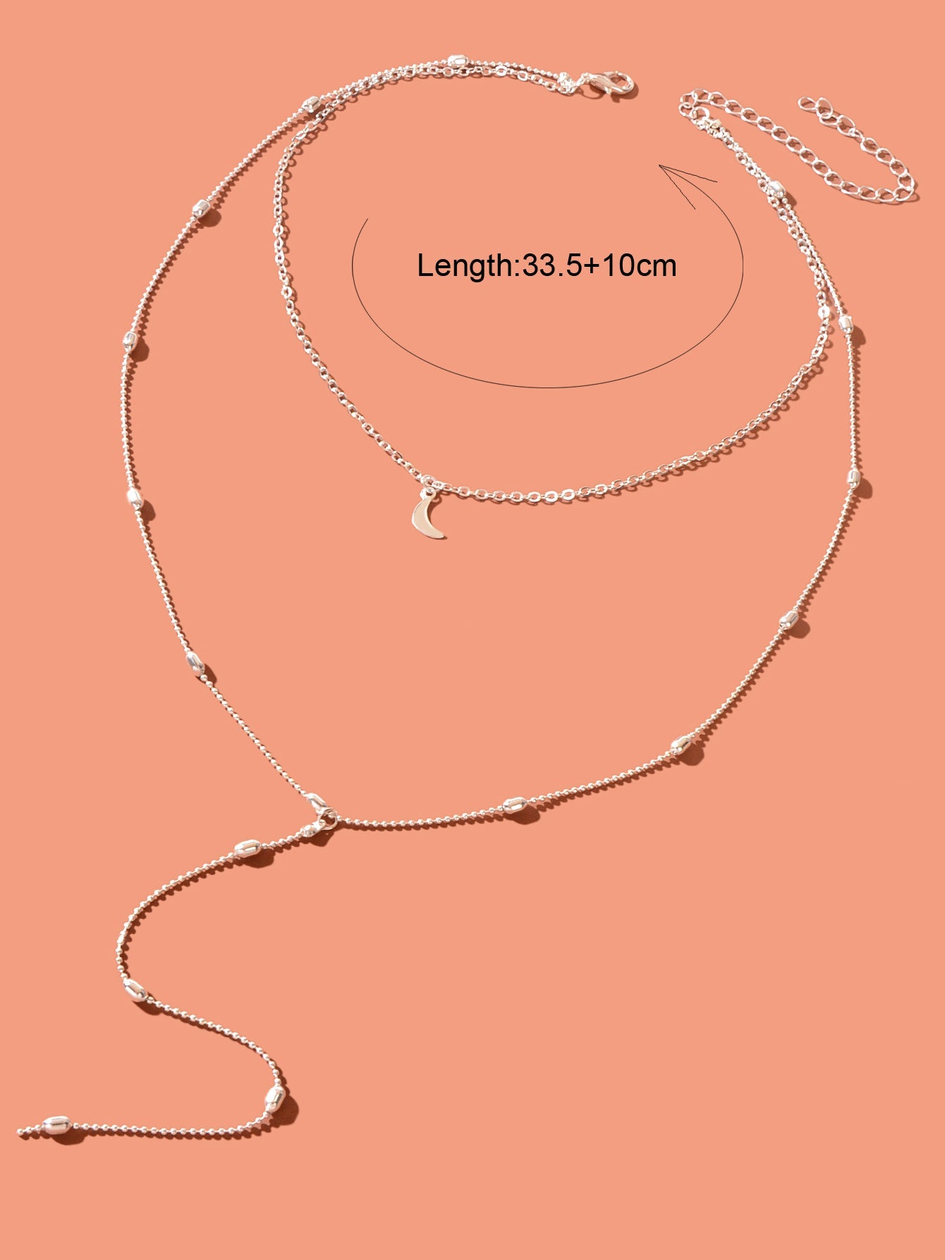 Long Y-Drop Necklace New Fashion Moon Choker Lariat Collar Dainty Jewellery-2