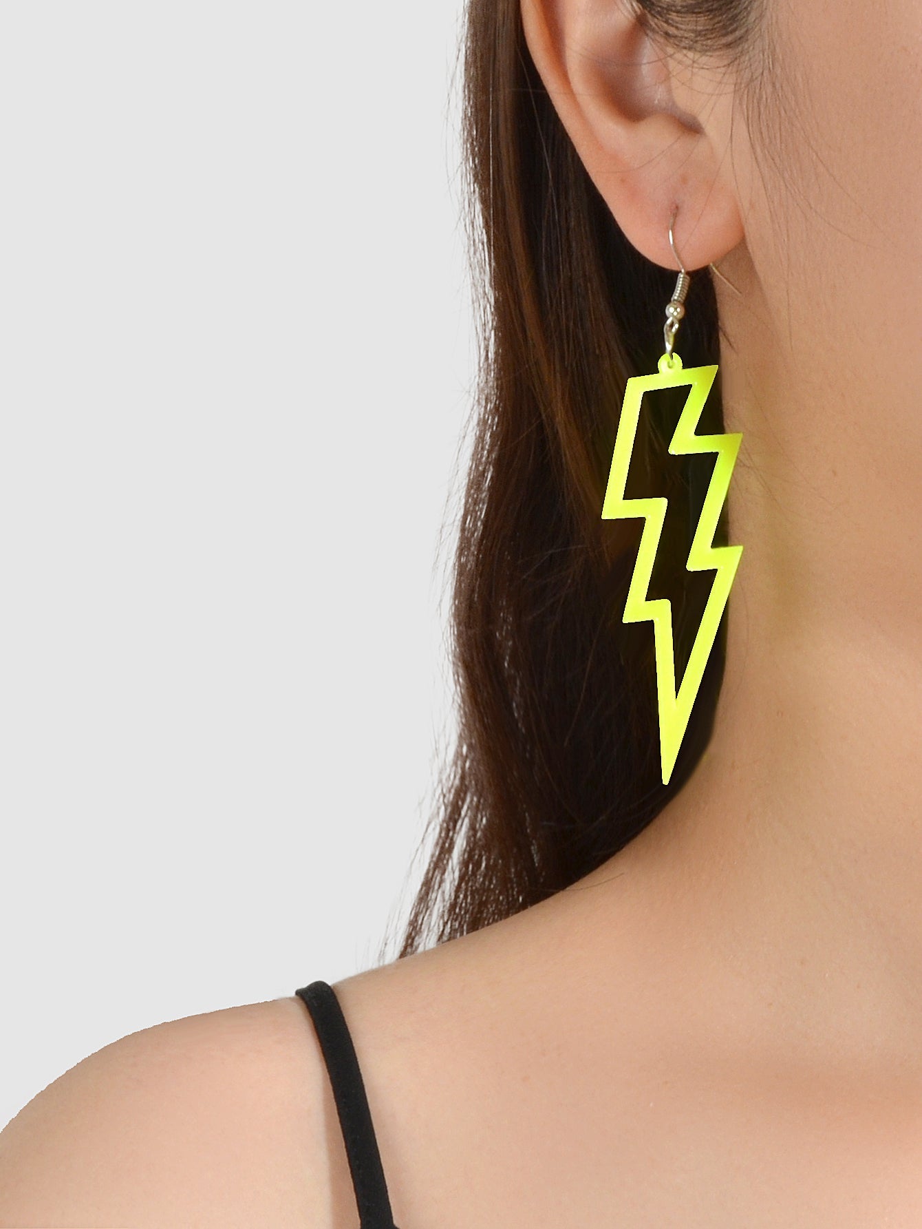 Lightning Bolt Statement Dangle Earrings Retro Punk Hippie Fluro Neon Jewellery-0