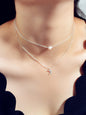 AU Local Rhinestone Double layered Chain Love Heart Moon Necklace Party Jewelry-4