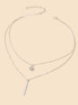 AU Local Double Layer Chain Round Charm Bar Drop Necklace Choker Party Jewellery-3