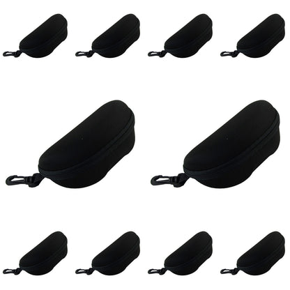 10 pcs Portable Hard Shell Sunglasses Case set Zipper Eyewear Eyeglasses Case with Hook for Women Men Travel Sports-0