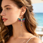 Sparkling Colorful Dragonfly Dangle Earrings Boho Beach Vacation Party Jewelry-0