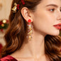 Festive Christmas Stacked Gingerbread Man Earrings Cute Holiday Party Accessory-0